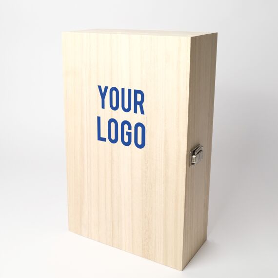 Houten wijnkist deluxe - 2 wijnflessen - Sfeerbeeld 2