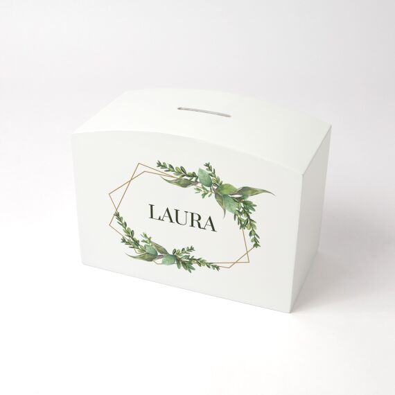 Spaarpotje met naam - Green flowerhoop - Sfeerbeeld 4