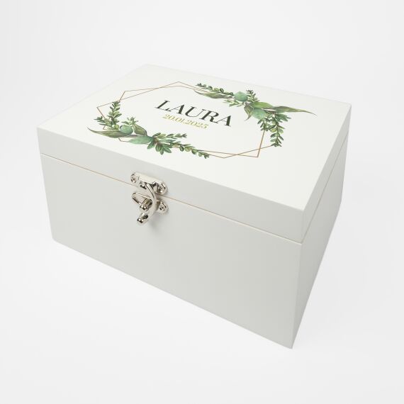 Memorybox met naam - Green flowerhoop - Sfeerbeeld 1