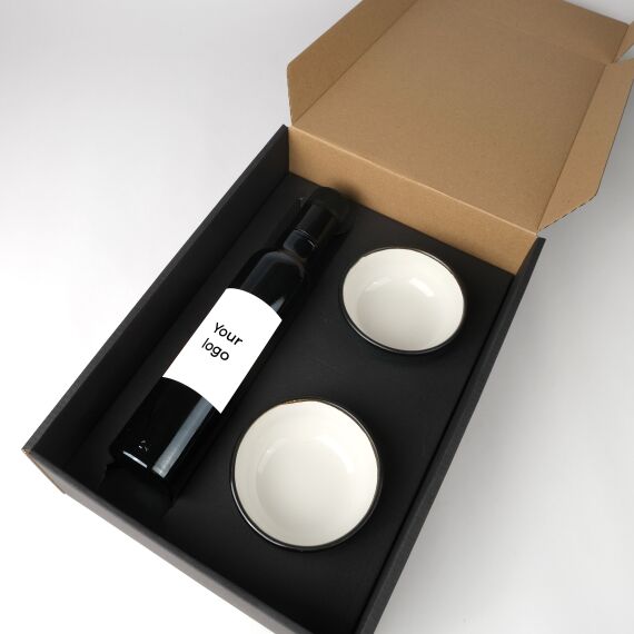 Olijfolie geschenkset met kommetjes - Sfeerbeeld 2